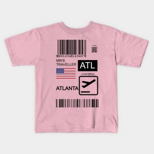 Atlanta USA travel ticket Kids T-Shirt